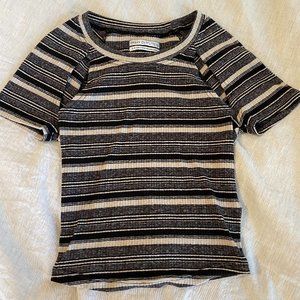 Urban Outfitters Striped Slit Shoulder Top